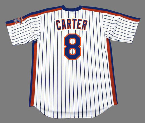 GARY CARTER New York Mets 1986 Majestic Throwback Home Baseball Jersey - BACK