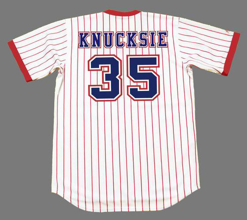 PHIL 'KNUCKSIE" NIEKRO Atlanta Braves 1976 Home Majestic Throwback Baseball Jersey - BACK