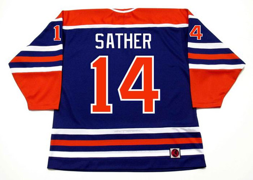 GLEN SATHER Edmonton Oilers 1976 WHA Throwback Hockey Jersey