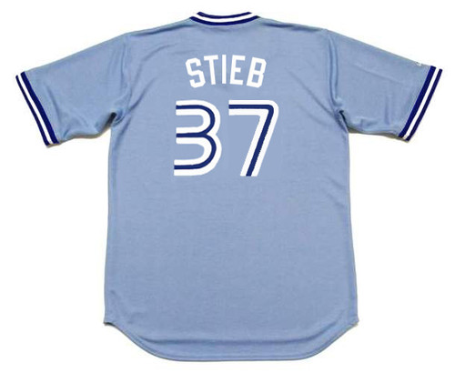 DAVE STIEB Toronto Blue Jays 1982 Majestic Throwback Away Baseball Jersey - BACK