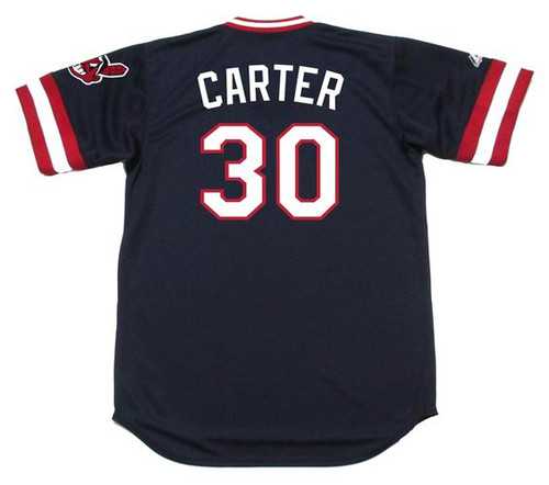 JOE CARTER Cleveland Indians 1984 Majestic Cooperstown Throwback Away Jersey