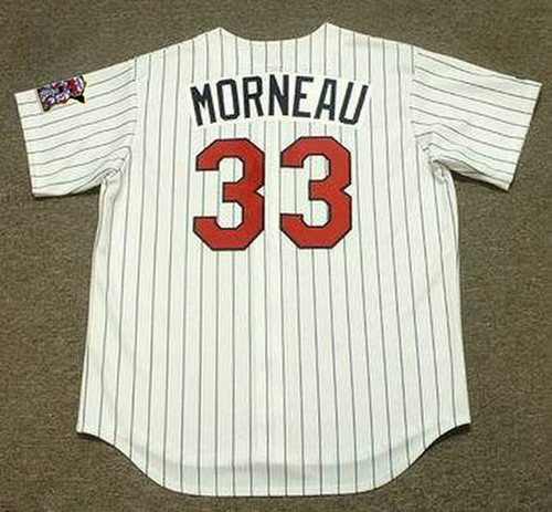 JUSTIN MORNEAU Minnesota Twins 2008 Majestic Throwback Home Baseball Jersey - BACK