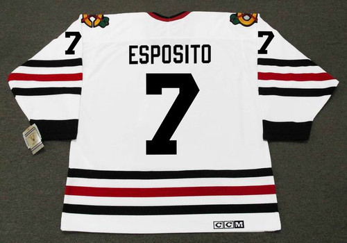 Boston Bruins No7 Phil Esposito White CCM Throwback Stitched Jersey