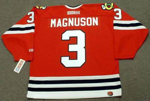 Blackhawks No8 Bill Mosienko Red/Black 75TH CCM Stitched Jersey