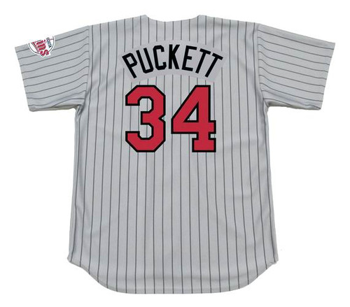 Men's Majestic Minnesota Twins #34 Kirby Puckett Authentic Light Blue  Cooperstown Throwback MLB Jersey