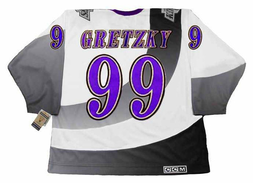 WAYNE GRETZKY Los Angeles Kings 1995 CCM NHL Vintage Throwback Jersey - BACK