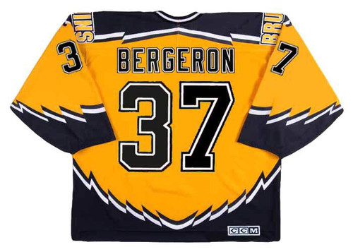 PATRICE BERGERON Boston Bruins 2005 CCM Throwback Alternate NHL Hockey - BACK