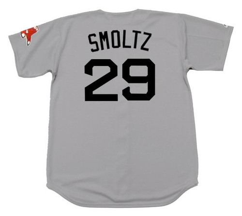 JOHN SMOLTZ Boston Red Sox 2009 Majestic Throwback Away Baseball Jersey