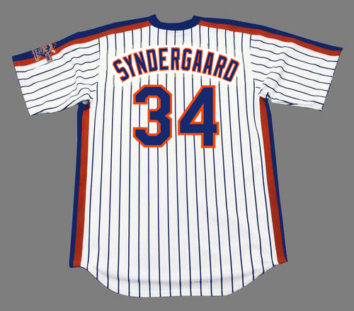 NOAH SYNDERGAARD New York Mets 1986 Majestic Throwback Home Baseball Jersey - BACK