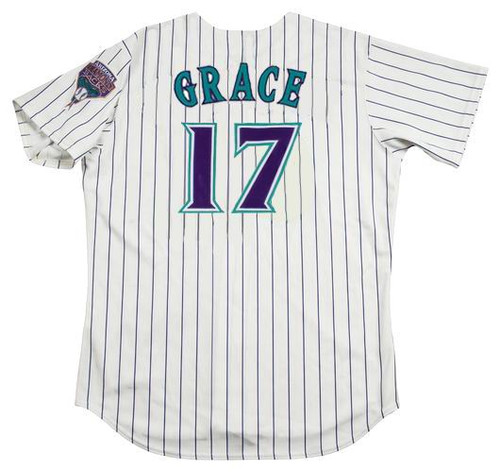 MARK GRACE Arizona Diamondbacks 2001 Majestic Throwback Home Baseball Jersey - BACK