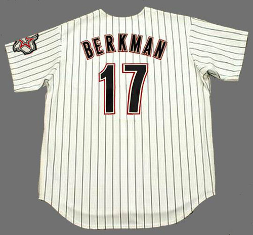 LANCE BERKMAN Houston Astros 2004 Majestic Throwback Home Baseball Jersey