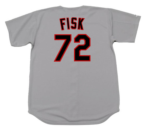 CARLTON FISK Chicago White Sox 1990 Majestic Throwback Away Baseball Jersey