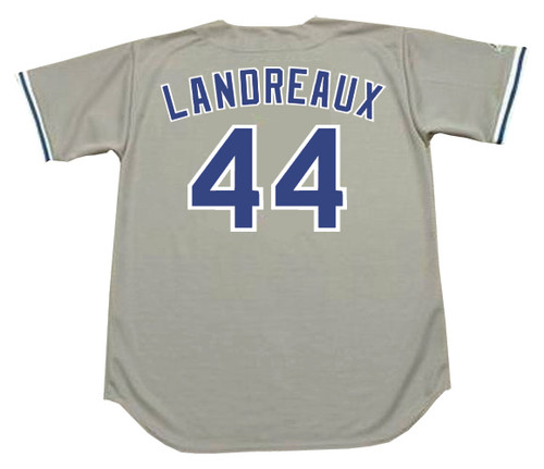 KEN LANDREAUX Los Angeles Dodgers 1982 Majestic Throwback Away Baseball Jersey - Back