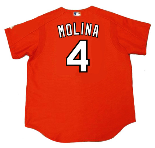 Men's Majestic Yadier Molina Red Puerto Rico Baseball 2017 World Baseball  Classic Name & Number T