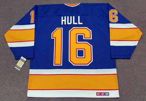 Brett Hull 1991 St. Louis Blues CCM Vintage NHL Throwback Hockey Jersey - BACK