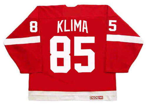 PETR KLIMA Detroit Red Wings 1987 CCM NHL Vintage Throwback Jersey - BACK