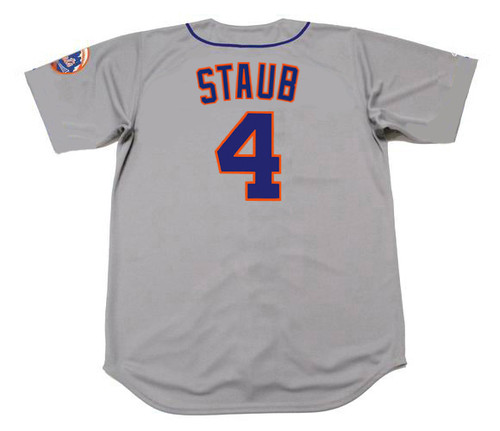 RUSTY STAUB New York Mets 1973 Away Majestic Baseball Throwback Jersey - BACK