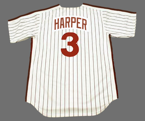 Phillies 3 Bryce Harper Red Throwback Jersey