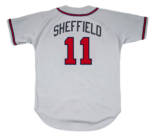 GARY SHEFFIELD Atlanta Braves 2003 Away Majestic Throwback Baseball Jersey - BACK