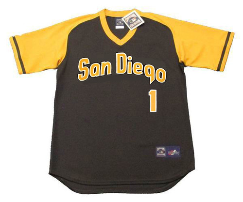 OZZIE SMITH San Diego Padres 1979 Away Majestic Baseball Throwback Jersey - FRONT