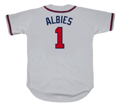 OZZIE ALBIES  Atlanta Braves Away Majestic Baseball Jersey - BACK