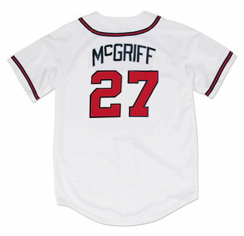 FRED McGRIFF Atlanta Braves 1995 Home Majestic Throwback Baseball Jersey - BACK