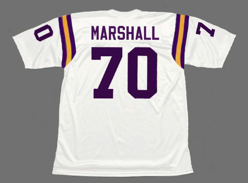 JIM MARSHALL Minnesota Vikings 1975 Away Throwback NFL Football Jersey - BACK