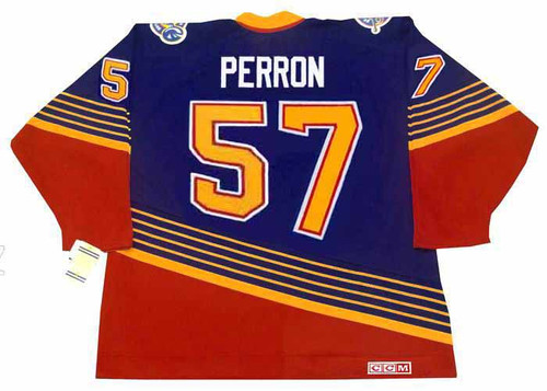 DAVID PERRON St. Louis Blues 1990's CCM NHL Vintage Throwback Jersey - BACK