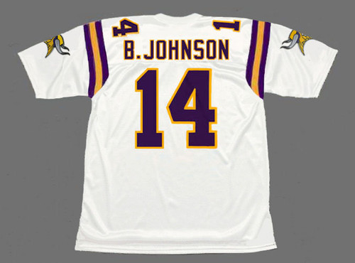 BRAD JOHNSON Minnesota Vikings 1997 Away Throwback NFL Football Jersey - BACK