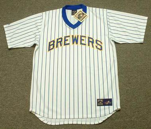 Milwaukee Brewers Authentic Cooperstown Throwback Majestic Jersey sz 48 70s  80s