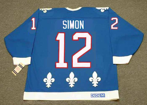 CHRIS SIMON Quebec Nordiques 1993 Away CCM Throwback NHL Hockey Jersey - BACK