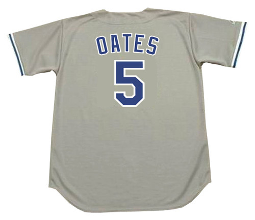 JOHNNY OATES Los Angeles Dodgers 1977 Away Majestic Baseball Throwback Jersey - BACK