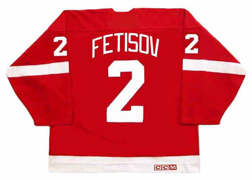 VIACHESLAV FETISOV Detroit Red Wings 1998 Away CCM Throwback NHL Hockey Jersey - BACK