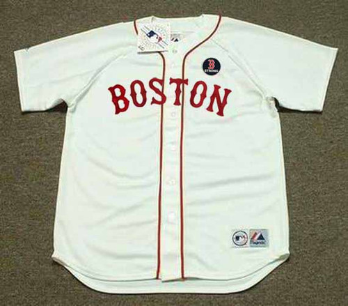 DAVID ORTIZ Boston "Strong" Red Sox 2013 Home Majestic Throwback Baseball Jersey - FRONT