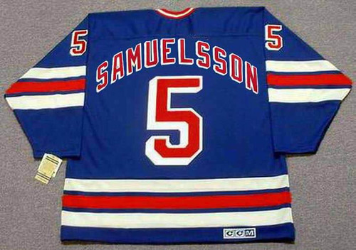 ULF SAMUELSSON New York Rangers 1995 Away CCM Throwback NHL Hockey Jersey - BACK