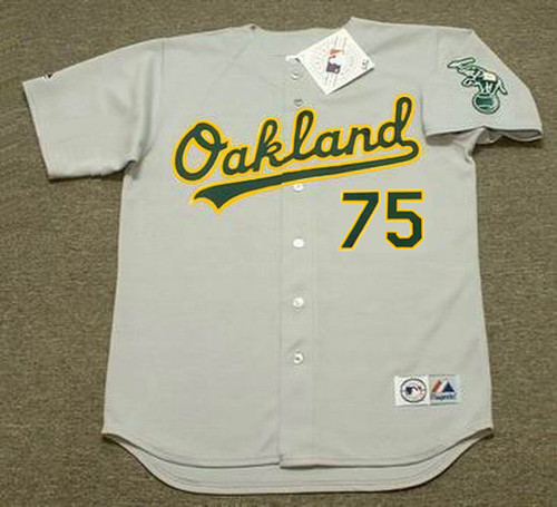 BARRY ZITO Oakland Athletics 2002 Away Majestic Throwback Baseball Jersey - FRONT