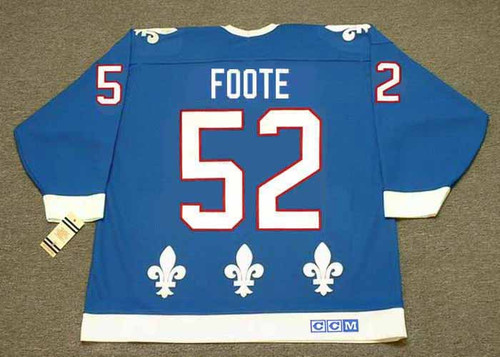 1992 Quebec Nordiques Away CCM Throwback ADAM FOOTE NHL hockey jersey - BACK