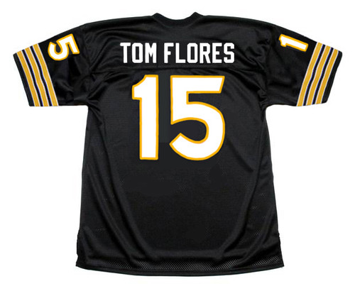 TOM FLORES Oakland Raiders 1960 Throwback Home Football Jersey - BACK