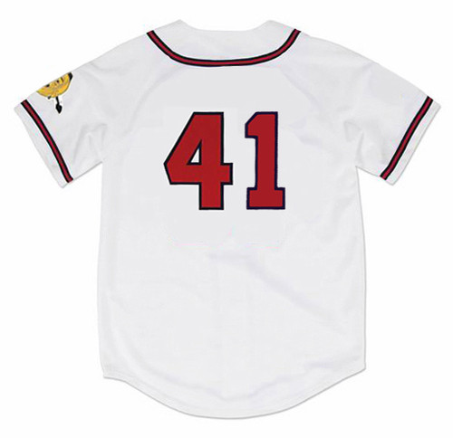 EDDIE MATHEWS Milwaukee Braves 1957 Home Majestic Throwback Baseball Jersey - BACK