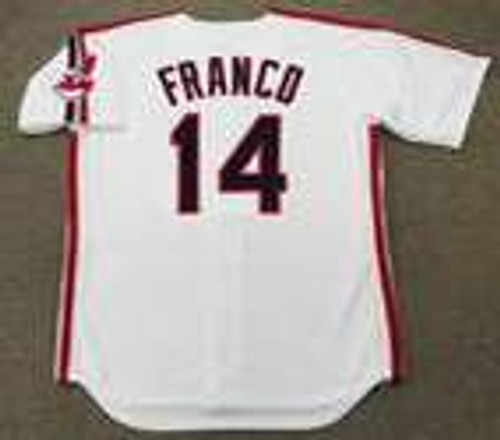 JULIO FRANCO Cleveland Indians 1988 Majestic Throwback Home Baseball Jersey - BACK