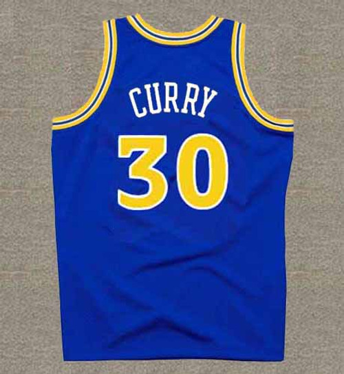 AU Player Version Warriors Blue #30 NBA Retro Jersey-311,Golden