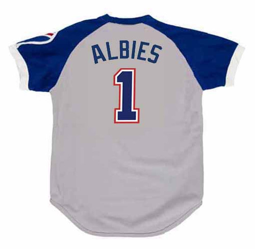 Majestic Atlanta Braves Ozzie Albies #1 Ivory Cool Base Jersey