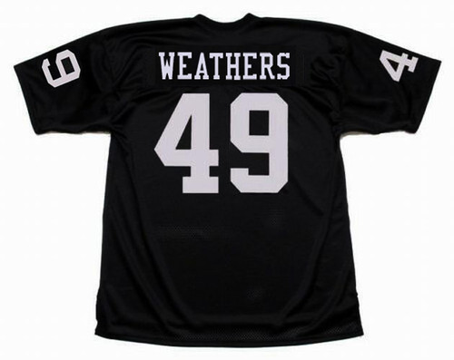 CARL WEATHERS Oakland Raiders 1970 Home Throwback Home NFL Football Jersey - BACK