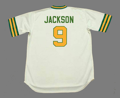 REGGIE JACKSON Oakland Athletics 1973 Majestic Home Throwback Jersey - BACK