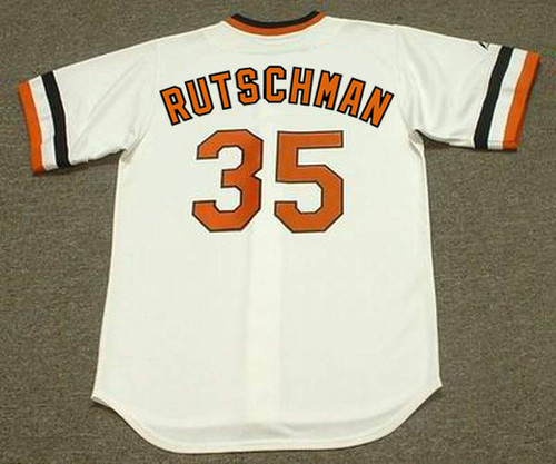 ANDY RUTSCHMAN Baltimore Orioles 1980's Home Majestic Throwback Baseball Jersey - BACK