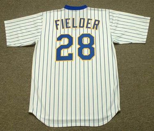 Milwaukee Brewers MLB SEWN Majestic Pinstripe Jersey #28 Prince Fielder  Youth M