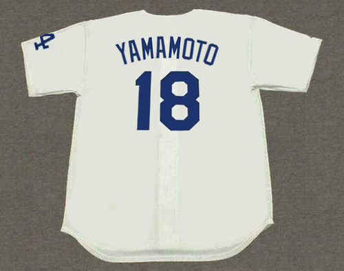 YOSHINOBU YAMAMOTO Los Angeles Dodgers Home Majestic Baseball Jersey - BACK