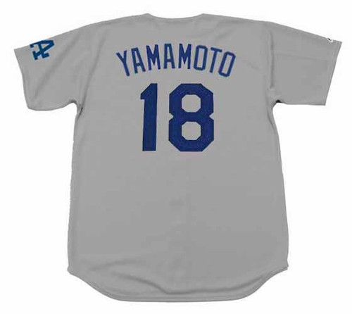 YOSHINOBU YAMAMOTO Los Angeles Dodgers Away Majestic Baseball Jersey - BACK