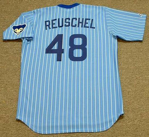 RICK REUSCHEL Chicago Cubs 1978 Majestic Throwback Baseball Jersey - Back