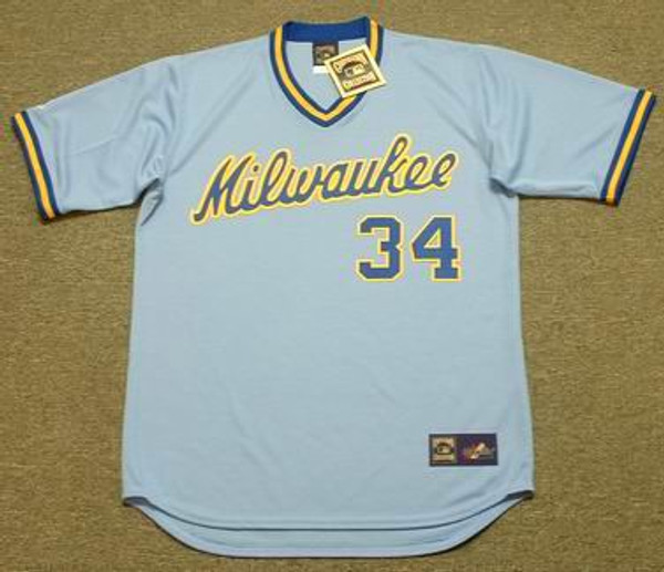 ROLLIE FINGERS Milwaukee Brewers 1982 Majestic Throwback Away Jersey